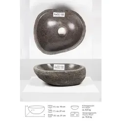 wohnfreuden Aufsatzwaschbecken Naturstein Waschbecken 30 cm oval (Kein Set), 101729_AaO2.150 grau 101729_AaO2.150 | 40 cm x 10 cm x 30 cm