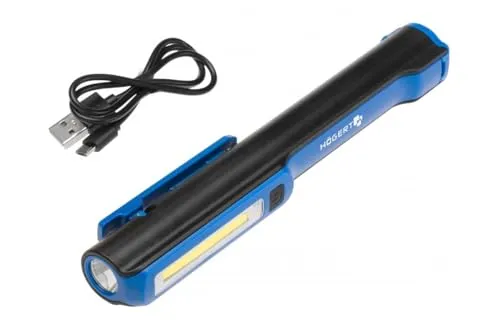Högert Technik LED Inspektionsleuchte - Wiederaufladbare Stiftlampe mit USB-Anschluss - Inspektionsleuchte mit leistungsstarkem Dual-Lichtsystem und 3 Leuchtmodi. Ideal für Werkstatt, KFZ und Baustelle - immer flexibel dank Magnetclip und drehbarem Clip.