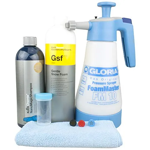 Gloria FM10 Set mit Koch Chemie Gentle Snow Foam Nano Magic Shhampoo Messbecher & Tuch