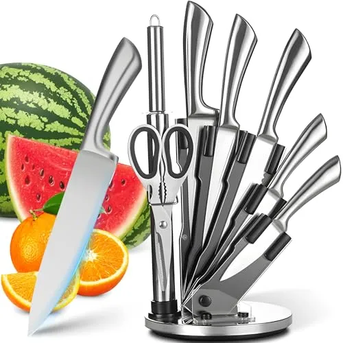 Retoo Küchenmesserset mit 5 Messern und Zubehör - Vielseitiges Küchenmesserset mit 5 hochwertigen Messern, Schere, Schaber und Schärfer. Ideal für Profis und Hobbyköche, ergonomisch gestaltet für maximalen Komfort und Sicherheit.