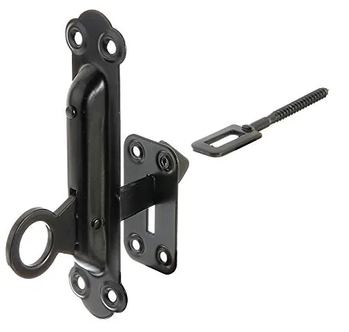 Alberts 307097 Fensterladen-Feststeller | Befestigung mit Platte | schwarz | 150 x 38 mm