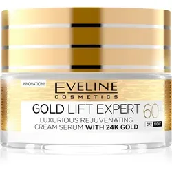 Eveline Cosmetics Gold Lift Expert 60+ Tages- und Nachtcreme - Nachtpflege mit Verjüngungs-Effekt, reduziert Falten und spendet intensive Feuchtigkeit für ein gesundes Hautbild.