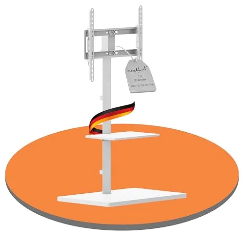 PureMounts TV Ständer für 32-65 Zoll Fernseher - TV-Standfuß für 32-65 Zoll Fernseher, höhenverstellbar, neigbar und mit max. Tragkraft von 35 kg. Perfekt für ein elegantes Wohnambiente und einfach zu montieren.