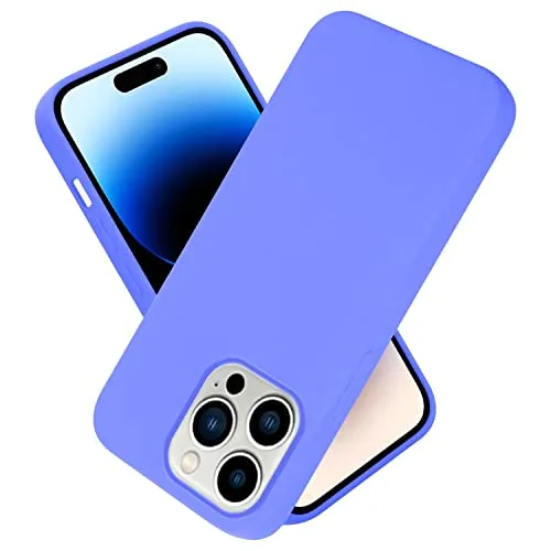 Cadorabo Hülle kompatibel mit Apple iPhone 14 PRO MAX Hülle Silikon Handyhülle für iPhone 14 PRO MAX Case aus flüssigem Silikon- Kratzfeste und stoßfeste dünne TPU Schutzhülle - Liquid HELL LILA