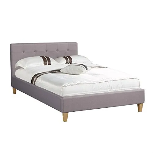 CARO-Möbel Polsterbett ADELE 120x200 cm - Elegantes Polsterbett in Grau, inklusive stabilen Lattenrahmen und ideal für Jugendliche oder Einzelzimmer – für erholsamen Schlaf und modernen Stil.