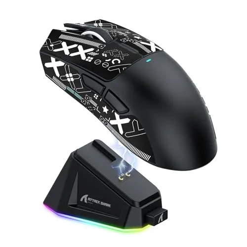 ATTACK SHARK X11 Gaming-Maus mit Magnet-Ladestation und 22000 DPI