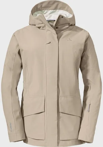 Schöffel Outdoorjacke Jacket Geneva L braun 44 - Funktionsjacke für Wanderer, atmungsaktiv mit 10.000 g/m²/24h, modischer Schnitt und regulierbare Kapuze für optimalen Tragekomfort.