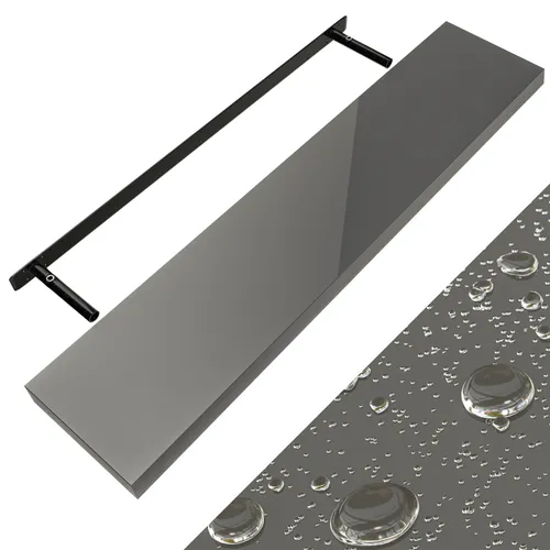 Casaria® Wandregal Holz Grau - Schweberegal mit 15kg Tragkraft - Schweberegal für Küche, Wohnzimmer und mehr. Modernes Design mit unsichtbarer Halterung, belastbar bis 15kg. Ideal für dekorative Akzente und praktische Aufbewahrung.