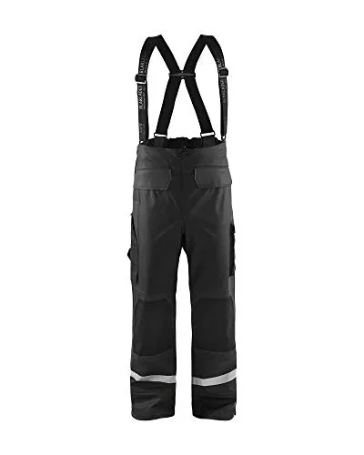 Blakläder® Regenhose Level 2 1305 2003 - Schwarz - 3XL - Robuste, wind- und wasserdichte Regenhose für den anspruchsvollen Einsatz. Mit verstellbaren Hosenträgern und verstärkten Knien bietet sie optimalen Schutz bei schlechtem Wetter.