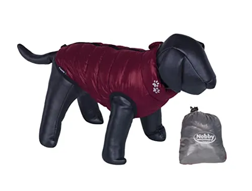 Nobby Hundemantel Light bordeaux-grau - Hundebekleidung, leichter und stylischer Mantel für Hunde, ideal für kalte Tage und sorgt für Wärme und Komfort.