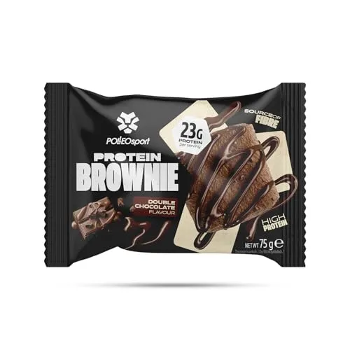 Polleo Protein Brownie – High-Protein, Low-Sugar Snack | Delicious & Soft Baked Treat for Muscle Recovery & Energy Boost (75 g, Double Chocolate)