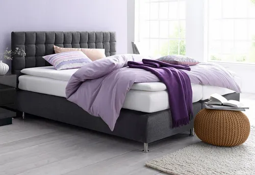 Westfalia Schlafkomfort Boxspringbett - Hochwertiges Boxspringbett im modernen Design für optimalen Schlafkomfort. Mit ansprechendem Polsterkopfteil und vielseitigen Gestaltungsmöglichkeiten. Liegehöhe von 57 cm für komfortables Ein- und Aussteigen.