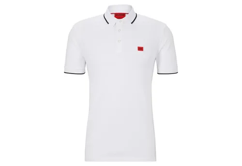 HUGO Herren Deresino232 Polo in Open White, XXL EU - Elegantes Slim Fit Poloshirt aus softem Piqué mit Kontrast-Einfassungen, ideal für stilbewusste Herren.