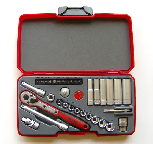 Teng Tools T1436 1/4 Zoll Antrieb 36 Teile Metric Steckschlüsselsatz 167290105