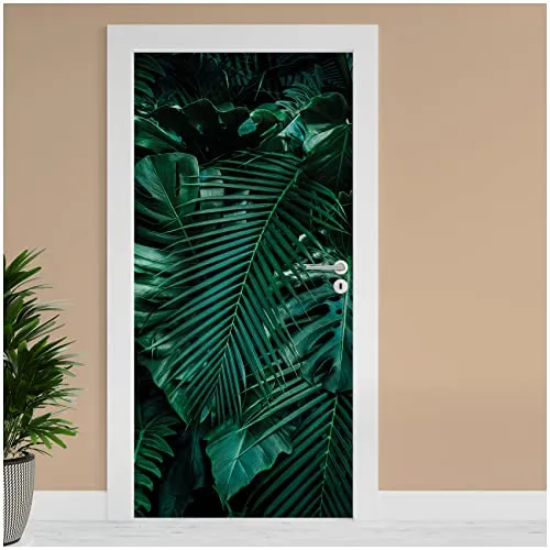 Finest Folia Türfolie 90x200 cm Türtapete Türposter Folie für Tür Wohnzimmer Kinderzimmer Küche Türaufkleber Bad Aufkleber selbstklebend TF02 (03 Dschungel)
