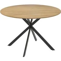 HOMCOM Runder Esstisch für 4 Personen, Ø120 cm - Esszimmertisch im Industriestil mit stabilen Stahlbeinen, ideal für Familienessen oder als eleganter Schreibtisch im Homeoffice.