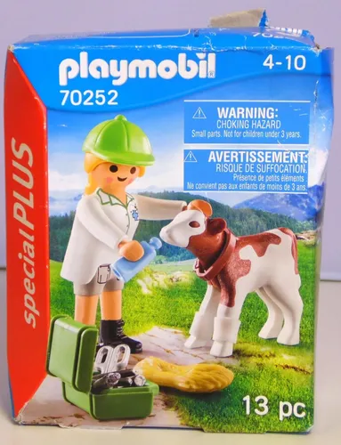 PLAYMOBIL Special Plus 70252 Tierärztin Kälbchen Koffer Spritze Schere NEU B-War