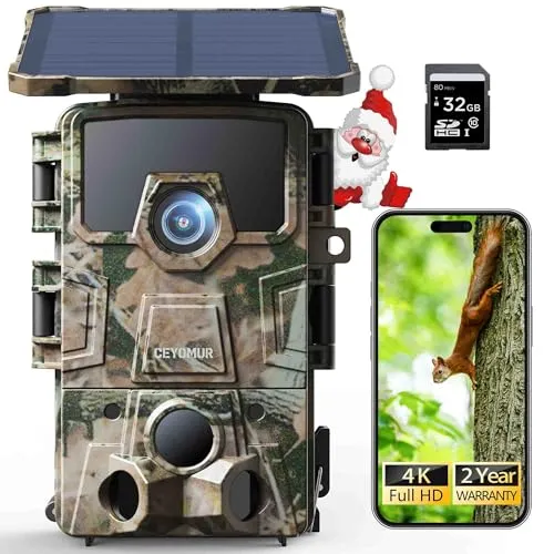 CEYOMUR Solar Wildkamera 4K 30fps