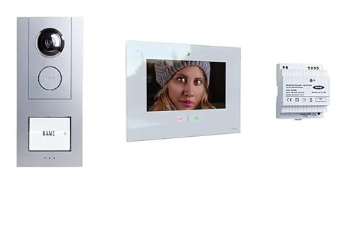 m-e Video Türsprechanlage – WLAN & App-Anbindung mit 7 Zoll Touchscreen - Moderne Gegensprechanlage mit Kamera, Nachtsicht und digitalem Bildspeicher. Steuern Sie Ihre Tür von überall mit der VISTASMART-App und genießen Sie eine einfache Montage.