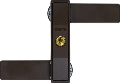 ABUS 85023 2530 B Fensterschloss - Fenstersicherung für nach innen öffnende Fenster, ideal für Doppelflügelfenster. Einfache Montage, schmale Bauform und keine Schlüsselnotwendigkeit zum Verriegeln.