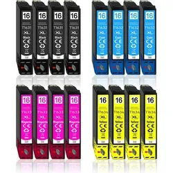 16er Pack Druckerpatronen 16 16XL kompatibel mit Epson WF-2630