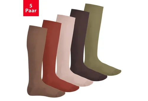 Footstar Langsocken EVERYDAY! 5 PAAR Damen & Herren Kniestrümpfe Lange Socken kniehoch