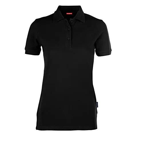 HRM Damen Heavy Performance Polo, Schwarz, Gr. 2XL I Premium Polo-Shirt I Basic Polohemd Bis 60°C Waschbar I Hochwertige & Nachhaltige Oberteile I Workwear