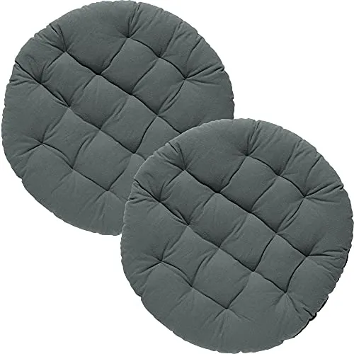 REDBEST Stuhlkissen, Stuhlauflage, Sitzkissen Uni 2er-Pack grau Größe 37 Ø - gesteppt, mit glatten, strapazierstarkem Gewebe (weitere Farben)