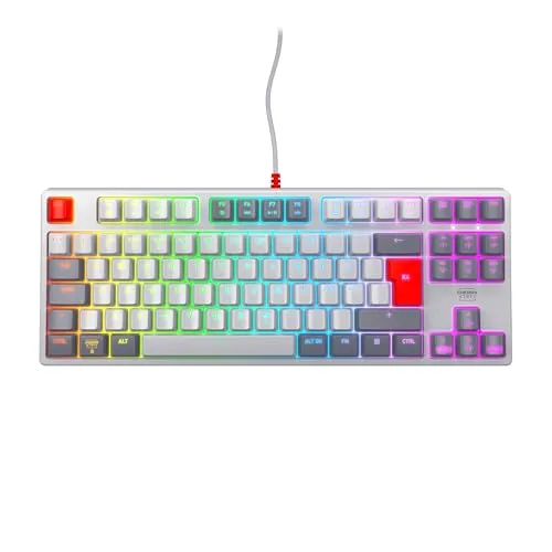 CHERRY XTRFY K4V2 TKL Gaming-Tastatur - Kabelgebundene Gaming-Tastatur im kompakten Tenkeyless-Format mit RGB-Beleuchtung und hochwertigen CHERRY MX2A RED Switches für präzises Gaming ohne Fehleingaben.