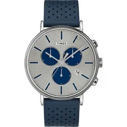 Timex Herren Chronograph Armbanduhr 41mm - Armbanduhren für Herren mit klassischem Design, präzisem Quartz-Uhrwerk und strapazierfähigem Lederarmband für stilvolle Eleganz im Alltag.