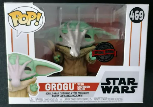 Funko Pop 469 Star Wars - Grogu mit Chowder Squid Figur - Aufstellfigur aus Vinyl, originalverpackt und ein Must-Have für Star Wars-Fans. Perfekt für Sammler und Liebhaber von Sci-Fi-Charakteren!