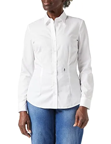 Seidensticker Damen City Kurzarm Slim Fit Hemdbluse - Elegante Damenbluse aus 100% Baumwolle, bügelfrei und ideal für jeden Anlass. Die taillierte Slim Fit-Form schmeichelt der Silhouette und sorgt für optimalen Tragekomfort.