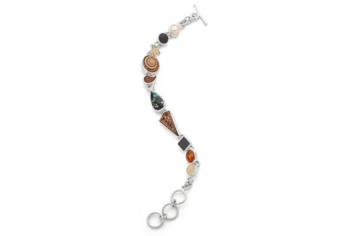 DUR Schmuck Damen Armband STRANDRAUSCH 3.0 - Armband für Damen aus 925er Sterling-Silber, maritim inspiriert mit einzigartigen Elementen wie Mosaik-Seeopal, Strandsand und Muschel. Ideal für Strandliebhaber!