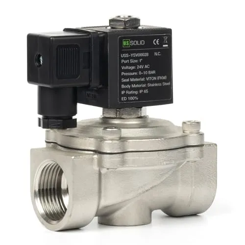 U.S. Solid Solenoid Valve Magnetventil 24V AC stromlos geschlossen 10 bar, elektrisches Wasserventil VITON (1