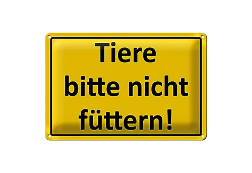 Roomando Metallschild Warnschild 18x12cm Tiere bitte nicht füttern