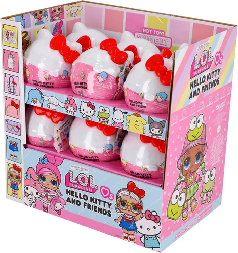 L.O.L. Surprise! Loves Hello Kitty and Friends - 1 Puppe mit 7 Überraschungen, Zufällige Auswahl, 8 Tots zum Sammeln, für Kinder ab 4 Jahren, Pink