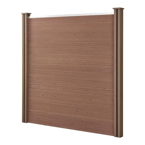 neu.holz WPC Gartenzaun 180x180cm Braun - Dekorativer WPC Gartenzaun als Sicht- und Windschutz, stabil und langlebig, einfach aufzubauen – ideal für jeden Außenbereich.