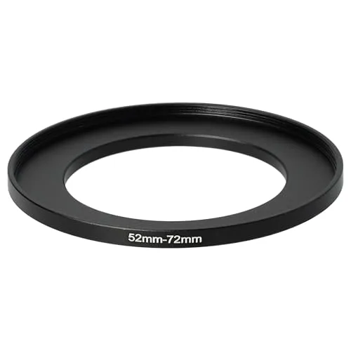 vhbw Step-Up-Ring Adapter von 52 mm auf 72 mm für Kamera Objektiv - Filteradapter, Metall, Schwarz