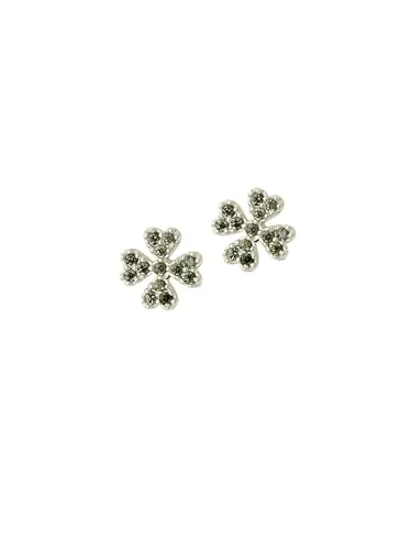 Einzelstück® Ohrringe in Kleeblatt Form mit grünen Zirkonia Kristallen I Ohrstecker