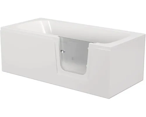 Badewanne mit Tür SCHULTE Q1 Tür rechts 150 x 75 cm mit Front- und Seitenschürze