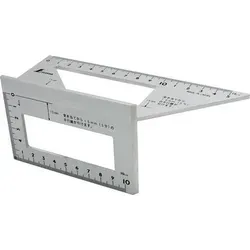 Shinwa 32722 3-D Anschlag Gehrungswinkel 45°/90° - Zimmermannswinkel aus eloxiertem Aluminium, präzise gefertigt in Japan für Gehrungen und Ablängschnitte, ideal für Profis und Heimwerker.