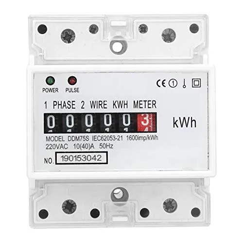 Einphasen-kWh-Messgerät Wattmeter Energiezähler 10-40A 220V / 230V Stromzähler Din Rail 4P Kilowattstunde kWh Meter