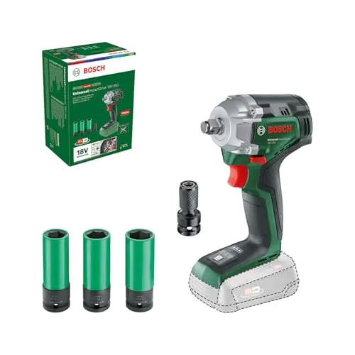Bosch Home and Garden UniversalImpactDrive 18V-350 Akku-Drehschlagschrauber - Akkuschrauber mit 350 Nm Drehmoment, ideal für Radwechsel und Heimwerkerarbeiten. Kompakt, leistungsstark und kompatibel mit Bosch 18V POWER FOR ALL-Akku.