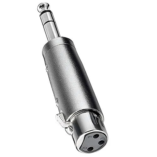 BestPlug Audio Adapter Aux in Out, 6,3mm Stereo Klinke Stecker männlich auf XLR Mikrofon-Buchse Kupplung weiblich, Metallausführung