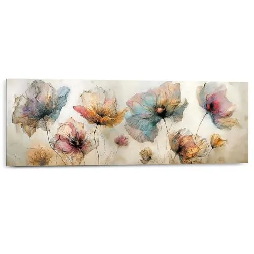 REINDERS Wandbild, Aquarellblumen, Wohnzimmer, MDF, 30 x 90
