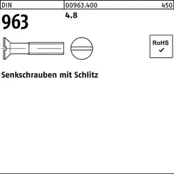 Senkschraube mit Schlitz DIN 963 Stahl 4.8 M3 x 10mm - Eisenwaren: Hochwertige DIN 963 Senkschraube aus Stahl, ideal für präzise Anwendungen. Mit metrischem Gewinde und robustem Senkkopf für eine sichere Verbindung.