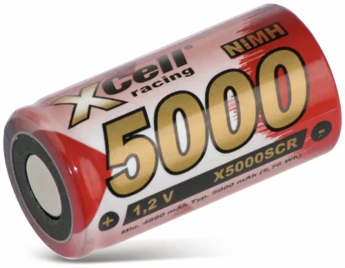 XCell Akku X5000SCR Sub-C Hochstrom Flattop (Höhe 43,8mm, 1,2 V, 5000mAh) 137691