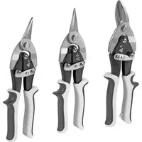 STAHLWERK Blechschere 3er Set - Profi-Metallschneider für präzise Schnitte - Blechscheren für geraden, linken und rechten Schnitt, ergonomischer Griff für ermüdungsfreies Arbeiten, ideal für professionelle Metallbearbeitung.