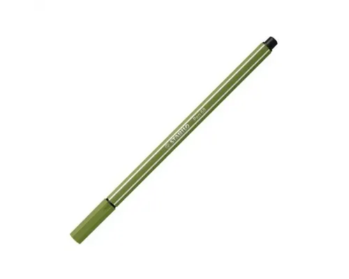 STABILO Pen 68 moosgrün - Hochwertiger Filzstift für kraftvolle Zeichnungen, robuste und druckfeste Spitze für große Flächen