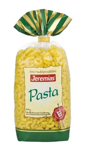 Jeremias Nudeln, Jeremias Pasta Hörnchen Nudeln aus Hartweizengriess ohne Ei 500g